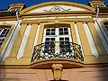 Auf der Burgstelle erbautes sptbarockes Herrenhaus, Balkon,, Foto: Friedhoff (2009)