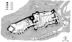 Půdorys hradu - Grundriss der Burg