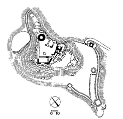 LOPATA Pl�n hradu. Podle Menclov� 1972. � LOPATA. Grundriss der Burg. Nach Menclov� 1972