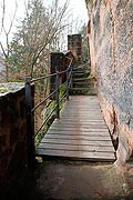 Br�cke an der Felstreppe zur Oberburg, evtl. Zugbr�cke, Foto: Werner Westermann, 01/2011