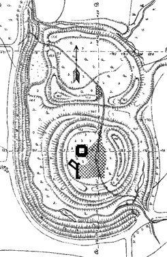 Burg Ascheberg mit den ergrabenen Mauern aus Capelle, Wallburgen S. 47