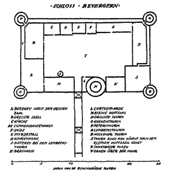 Grundrissskizze des Schloss Bevergern von 1680. Staatsarchiv M�nster
