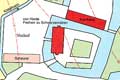  Erwitte, das Landsberger Schloss und das Drostenschloss im Urkataster. Aus W.Ehbrecht, Geseke mit St�rmede und Erwitte. Westf�lischer St�dteatlas VI, 2 (M�nster 1999), Taf. 4