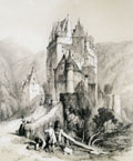 Zeichnung von William Clarkson Stanfield, Burg Eltz, um 1830, aus: Ritzenhofen (2002)