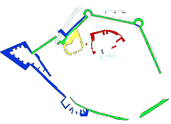 Die Burg Ngrd.  Baualtersplan der Burg  (Zeichnung: Gbor Tomka)