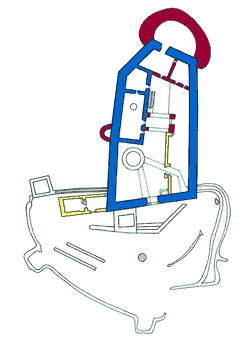 Magyaregregy-Mrvr. Der Grundriss der Burg mit den Bauperioden (Zeichnung: Mria G. Sndor)