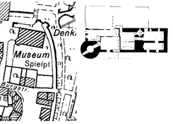 li: Grundriss in DGK 5, re: Unna, Grundriss des Burggebudes (aus BuK Unna, S. 477)