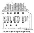 The medieval south wing with reconstructed Romanesque windows, from: Jensen, Dragsholm (1964)