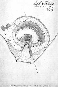 Survey of the site, drawing: P. Hauberg (1904), The National Museum of Denmark
