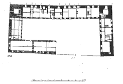 Plan of the 1. floor of the castle before the rebuilding in 1889, drawing: Hans I. Holm, The National Museum of Denmark