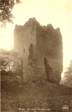 Ruine des ehemaligen Turmes, Ansichtskarte der 1930er Jahre