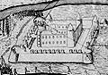 Ansicht der Burg 1601, aus: Dzialynski, Collectanea (1861)
