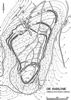 Grundriss der Wallburg Babilonie (aus Brenger, Wallburg Babilonie, S. 3)