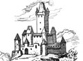 Gesamtansicht nach D. Meisner / E. Kieser, Politisches Schatzk�stlein (1627/31), aus: DBV-Dokumentation Lahneck