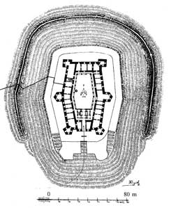 Grundriss des Schlosses aus Ende des 19. Jh nach J. Kenyeki: Bona/Plaček, 127