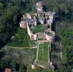 Burg- und Festungsruine Hardenburg, Luftaufnahme von Nordosten, 2001 (Aufnahme: Manfred Czerwinski, Institut f�r pf�lzische Geschichte und Volkskunde)
