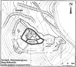 Burgruine Hohenfels/Donnersberg, Grundriss (nach Bernhard/Barz 1991), Pf�lzisches Burgenlexikon Bd. II (2002), S. 398