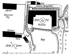 Plan der H�melschenburg vor 1887 (aus B�hring 1975, S. 211)