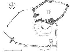 Plan der Eversteinschen Burg in Polle (aus Bring 1975, S. 434)