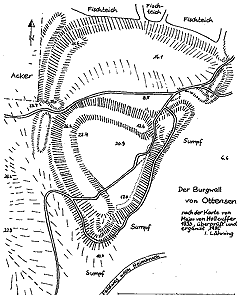 Plan der Wallburg von Ottensen (aus Lning 1986, S. 167)