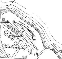 Lage der sp�teren Burgstelle in Artlenburg (aus Oppermann, Schuchhardt Blatt LXIV)