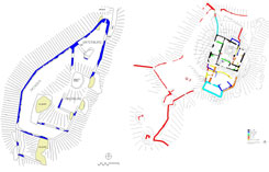 Drnstein: Grundriss des Vorwerks (Drnstein II). Ausfhrung: Patrick Schicht nach Grundlagen von Gerhard Reichhalter (2004) und Drnstein: Bauphasenplan. Ausfhrung: Patrick Schicht nach Grundlagen von Patrick Schicht und Gerhard Reichhalter (2004)