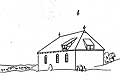 St. Laurentius mit dem Turmrest 1762 (aus Wodaege 1996, S. 44)