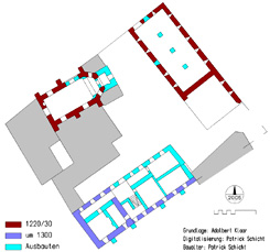 Herzogshof: Baualtersplan. Ausfhrung: Patrick Schicht nach Grundlagen von Adalbert Klaar (2005)