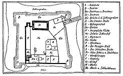 Grundriss des Schlosses Rethem 1661 (aus Mittelhuser 1941, S. 242)