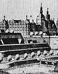 Aus: H. Masuch, Schlo� Celle. Ergebnisse der bauhistorischen Untersuchung f�r den gro�en Saal (Berichte zur Denkmalpflege in Niedersachsen 12), 1992, Abb. 8.