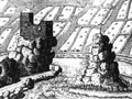 Werfenstein: Historische Ansicht der Burg, aus: Vischer, Topographia (1674)