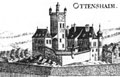 Ottensheim: Historische Ansicht der Burg, aus: Vischer, Topographia (1674)