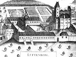Luftenberg: Historischen Ansicht von Burg und Schloss, aus: Vischer, Topographia (1674)