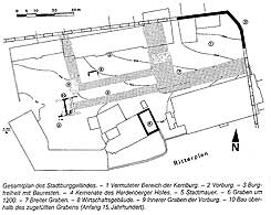 Plan der G�ttinger Stadtburg (aus Brosch 2012, S. 74)