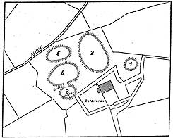 Plan des heutigen Zustands der Festung Gutzwarden (aus Krger 1949, S. 56)
