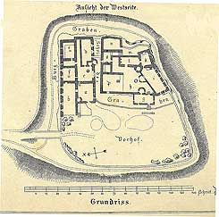 Grundriss der Burg, aus : Kunstdenkm�ler von Hannover Band 2, Tafel XI