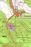 Die topographische Lage der Burg Gesztes auf der Karte 1: 25 000