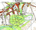 Die topographische Lage des Schlosses von Hdervr auf der Karte 1:25 000