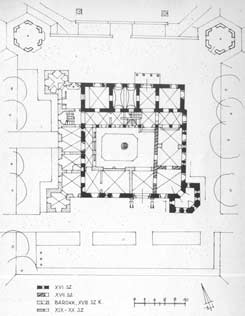 Die Bauperioden des Schlosses von Hdervr. Zeichnung: 1988 (Jnos Sedlmayr)