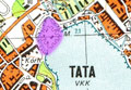 Die topographische Lage von Tata auf der Karte 1:25 000
