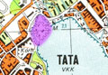 Die topographische Lage von Tata auf der Karte 1:25 000
