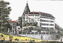 Ansicht des Residenzschlosses Osterstein vom Hainberge, C. G. Rger 1790, Stadtmuseum Gera