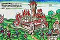Zerstrung der Burg Dietenhofen 1523, Holzschnitt von Hans Wandereisen 