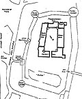Plan des Schlosses im Zustand von  1673 (aus Heppe 1995, S. 12)