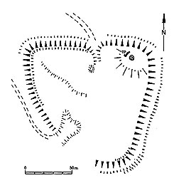 Plan der Wallanlage Ahlberg (aus Sippel 2004, S. 14).