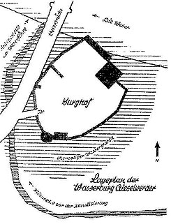 Grundriss der Burg Gieselwerder (aus Stephan, Solling im Mittelalter, S. 175)