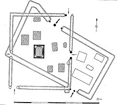 Plan der Burgen in der W�stung (aus Wand 2002, S. 137)