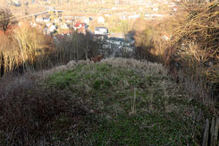Ein Vorsprung nach Osten der Burgfl�che, evtl. eine Bastion (Foto Eismann 2019)