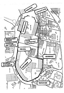 Plan der beiden Gutsanlagen in Solz (aus Heimatverein Solz, S. 23)