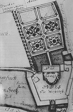 Schloss und Park Kirchheim 1767 (aus von Baumbach 1983, S. 77)